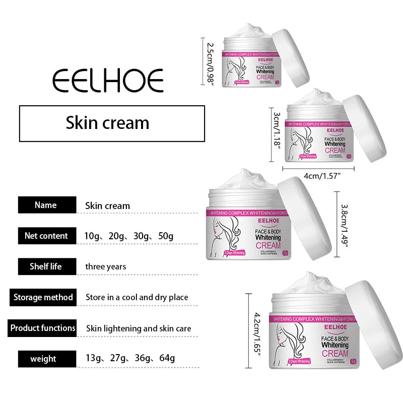 Body Whitening Cream Underarm Armpit Knee Dark Skin Bleaching Cream Lighten Melanin Dull Moisturizing Brighten Skin Care Lotion