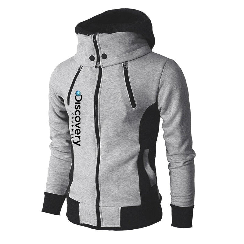 Discovery Channel Men's Zipper Hoodies Male Sweatshirt+Sweatpants Suit 2Pcs Warm Tracksuit Sets Men's Luxury Hoodies Outwear