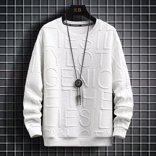 Spring Autumn Men's Sweatshirt Korean Fashion Streetwear English Long Sleeve Top Men Trend Men Clothing Harajuku Pullover Hoodie