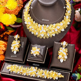 GODKI New Luxury 4pcs African Dubai Jewelry Sets For Women Wedding Party 5A Cubic Zirconia Indian Bridal Jewelry Set Gift