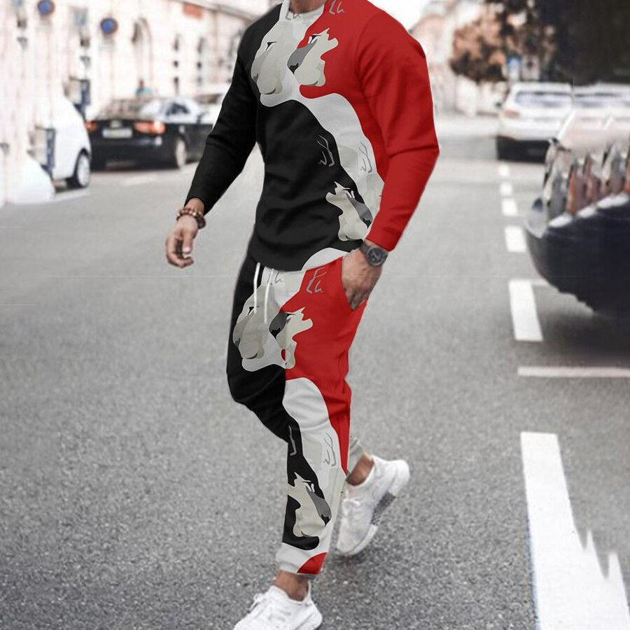 Autumn Tracksuit Men's Casual Sports Suit 3D Jogging