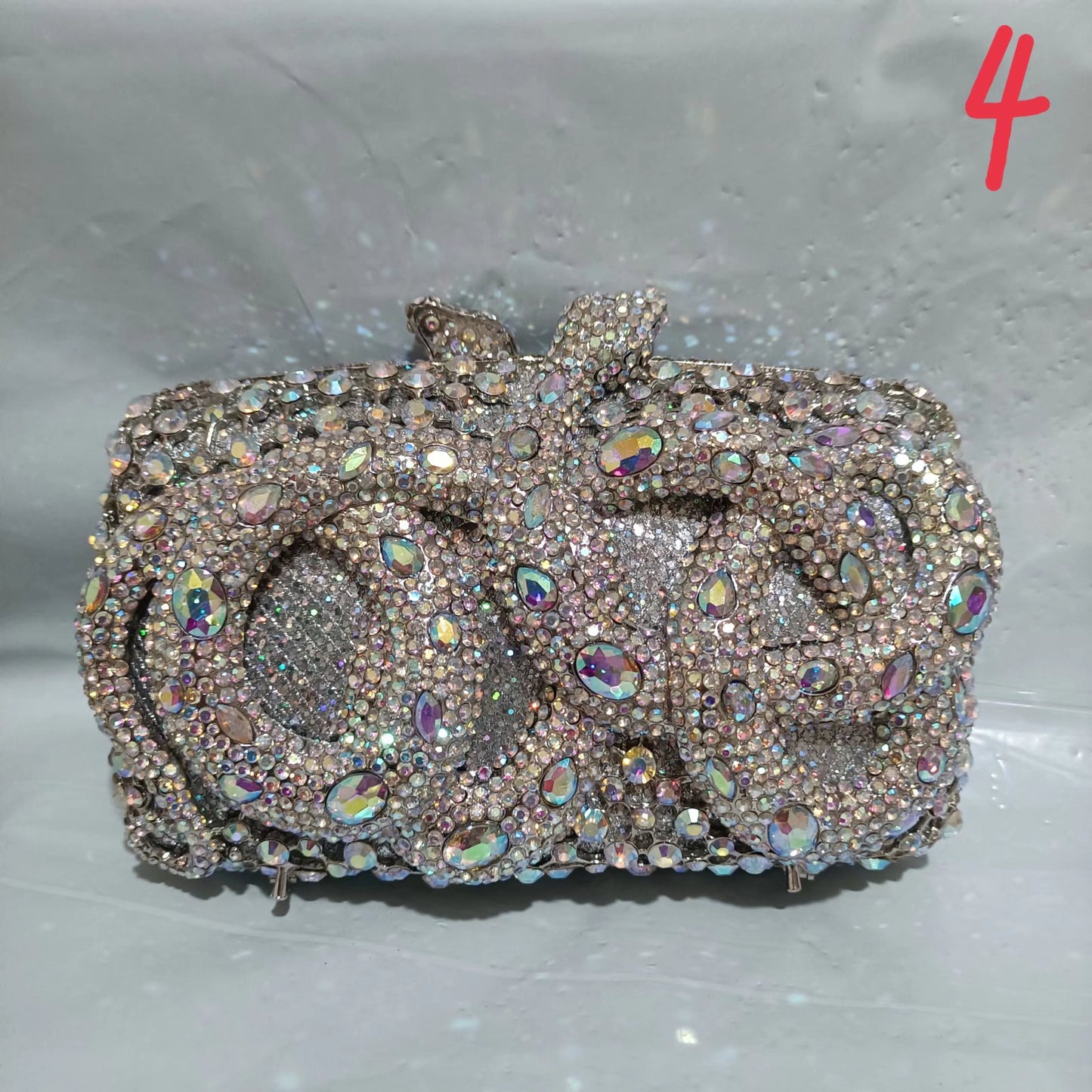 XIYUAN AB Silver Rhinestone Crystal Clutch Luxury Women's Evening Wedding Party Clutches Female Handbags Small Phone Case Bags