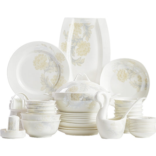 Dinning Table Plate Sets Food Ceramic Luxury Salad Porcelain Plates Dinner Sets Serving Aparelho De Jantar Dinnerware