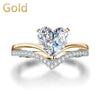 Delicate Silver Color White Zircon Stones Heart Rings for Women Fashion Bridal Engagement Wedding Ring Set Jewelry Gift