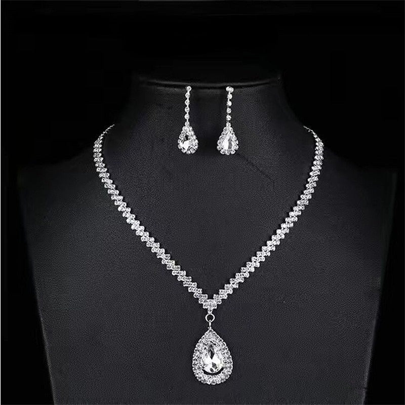 Korean Fashion Simple Water Drop Necklace Bridal Accessories Wedding Dress Necklace Wedding High Quality Jewelry Headwear