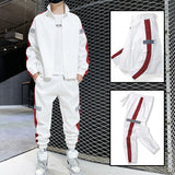 Men Sportswear Set Spring Autumn Set Mens Tracksuit Patchwork Hip Hop Sweatshirt+Pants Male Casual Jacket Streetwear Track Suit