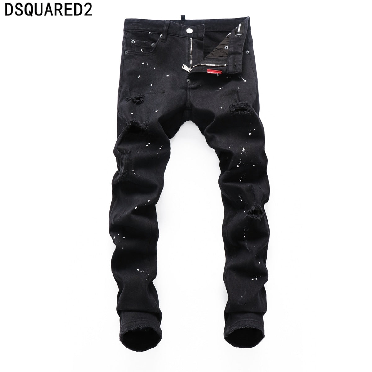 Dsquared2 jeans original quality dsq2 brand mens jeans Men straight denim trousers zipper Slim blue hole elastic jeans men