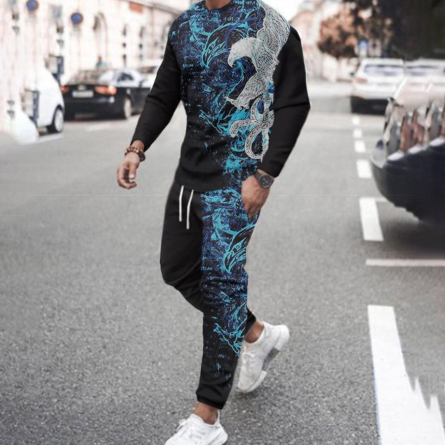 Autumn Tracksuit Men's Casual Sports Suit 3D Jogging