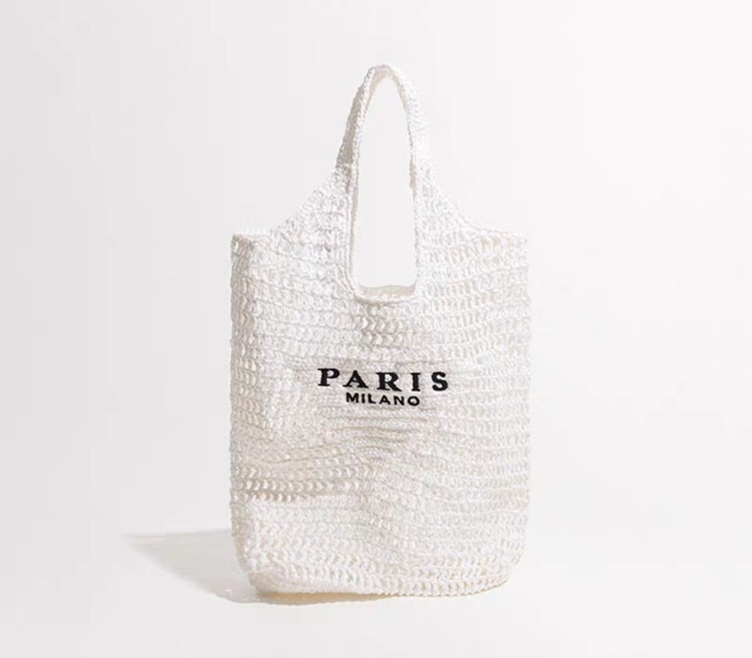 Summer Beach Travel Bags Raffia Straw Wicker Totes Bag Women Luxury Designer Fashion Paris Woven Shopping Bag Hollow Out Handbag