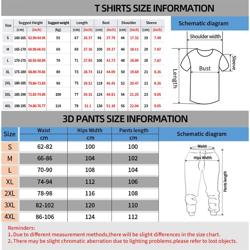 3D printed Casual Trend Oversized Clothes Summer Sportwear Suit Short Sleeve T Shirt Long Pants Men 2 Piece Sets Men Tracksuit