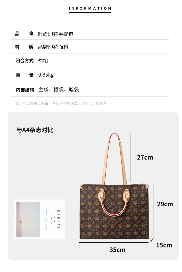 Fashion Flower Design Large Capacity Women's Totes Bag High Quality PVC Female Work Handbag Ladies Weenken Shopping Shoulder Bag