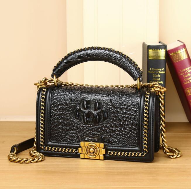 New Luxury handbag real cowhide Crocodile fashion Handbag women's leather women bags designer handbags quality Women's bag