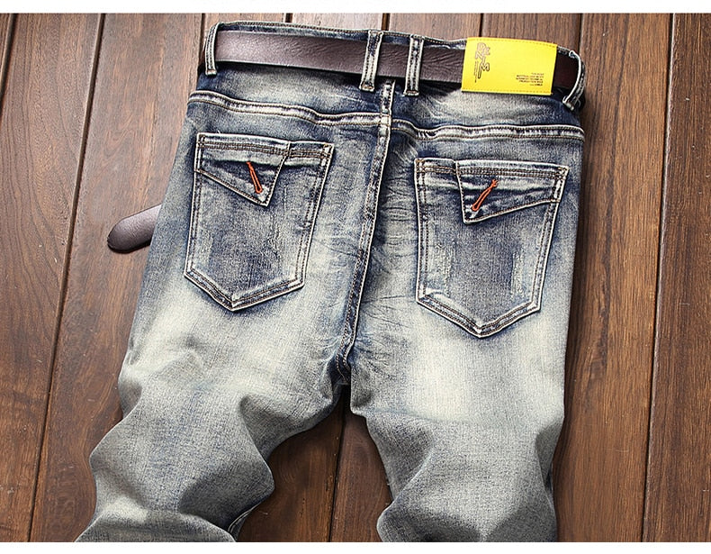 Men Jeans Jean Homme Simple Design Man Streetwear Denim Pants Trend Brand Trousers For Men Casual Solid Biker Motorcycle Daily