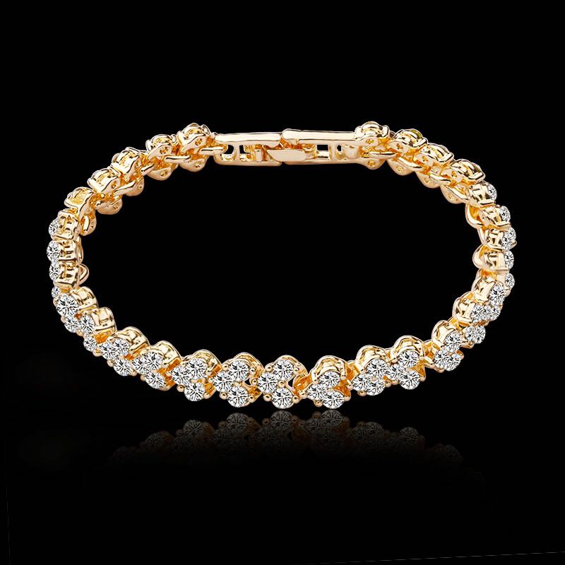 Bohemian Style Women Gold Bracelet Rhinestone Leaves Chain Bangle Luxury Gold Braided Wedding Jewelry Christmas Gift Jewelry