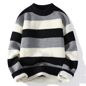 High End Men's Winter Sweater Pullover Clothing Korean Classic Multicolor stripe New O Neck Anti-pilling Handsome Casual 2022