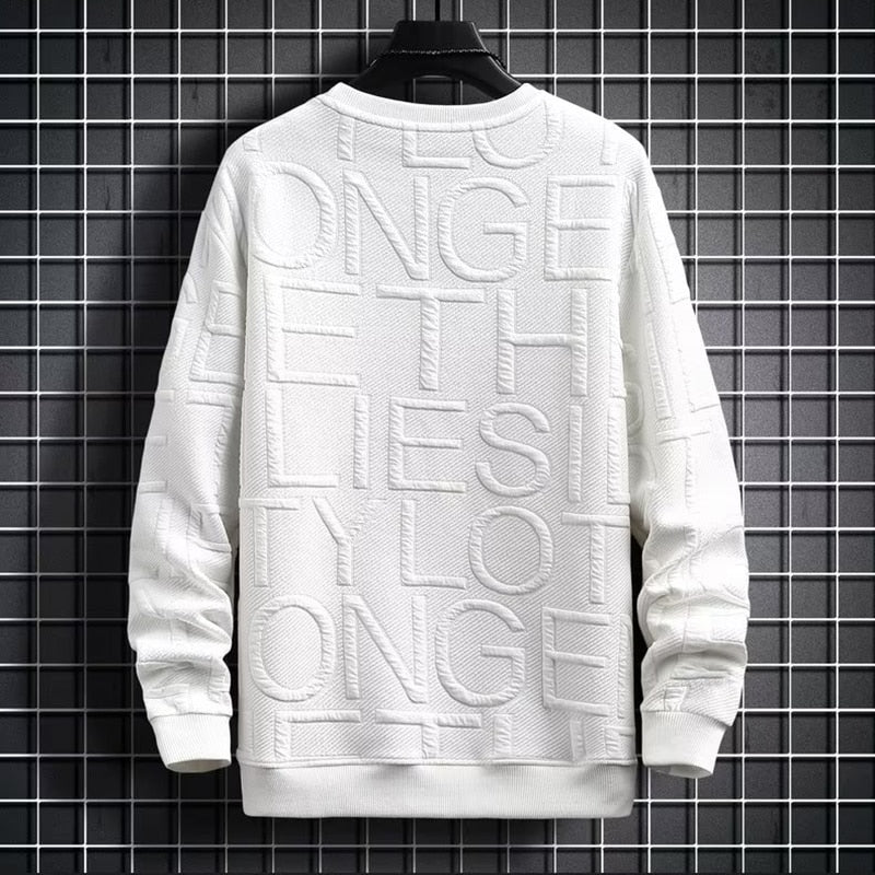 Spring Autumn Men's Sweatshirt Korean Fashion Streetwear English Long Sleeve Top Men Trend Men Clothing Harajuku Pullover Hoodie