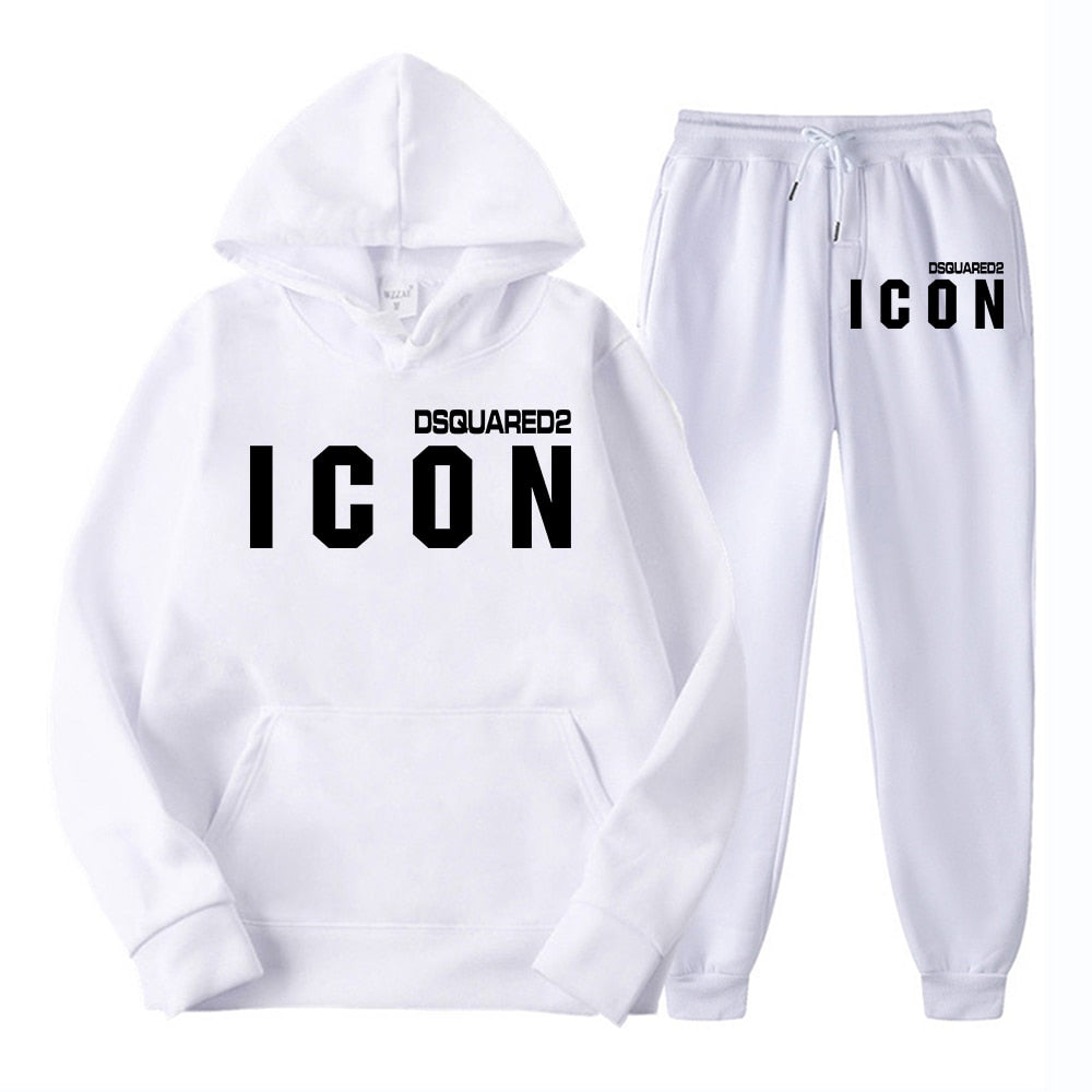 2023 Men's Hoodie Solid Color Printing Men's Hoodie Set Leisure Fashion Men's Tracksuit Hooded Sportswear S-4XL