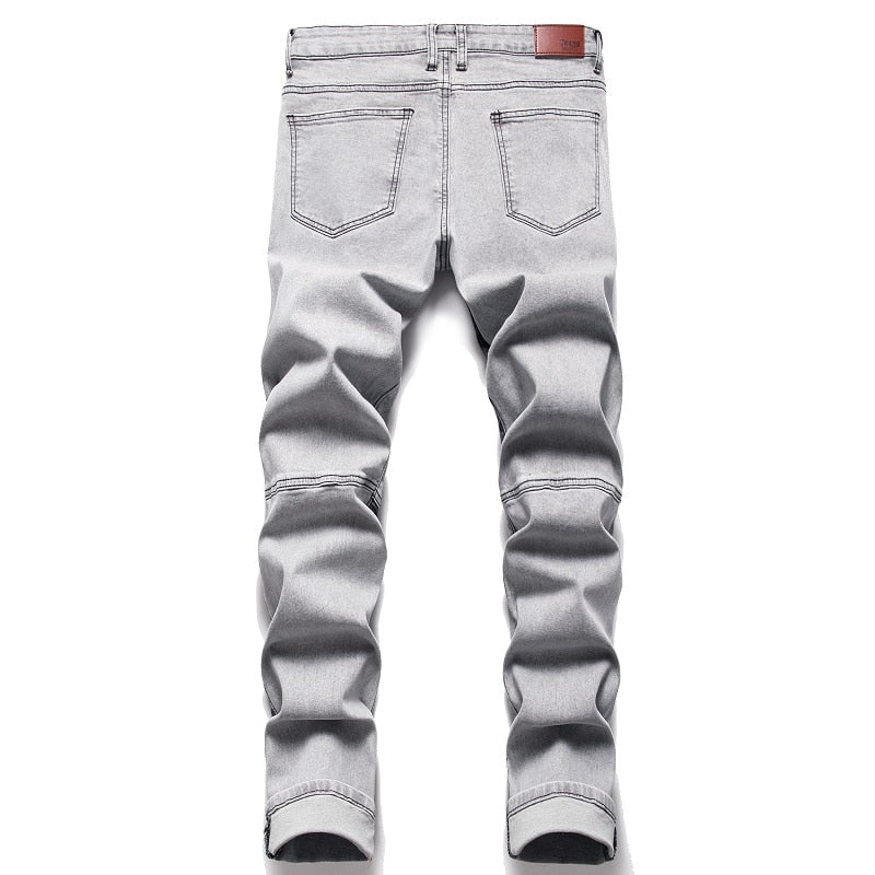 2022 Autumn New Fashion Retro Hole Jeans Men Pants Cotton Denim Trouser Male Plus Size High Quality Jeans