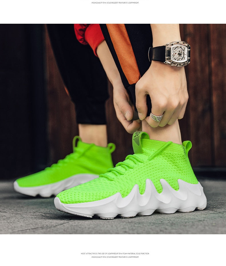 Unisex High Top Summer Casual Sneakes Chunky Breathable Men Outdoor Jogging Shoes Women Thick Sole Non-Slip Zapatillas New Color