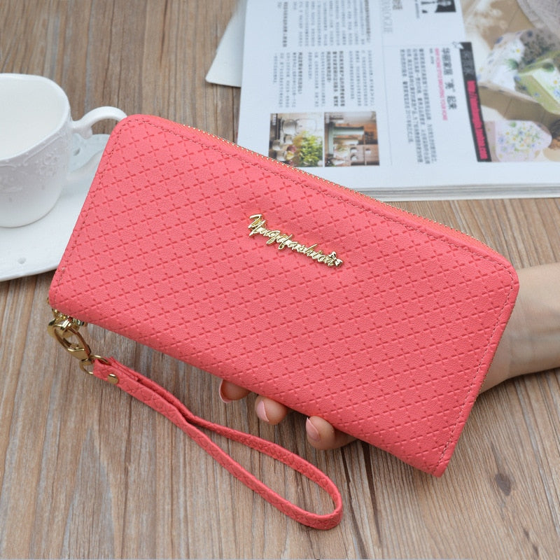 Ladies Zipper Purse Large Capacity Practical Hand Wallet Woman PU Leather Fashion Female Long Section Wallet Women Wallet 2022