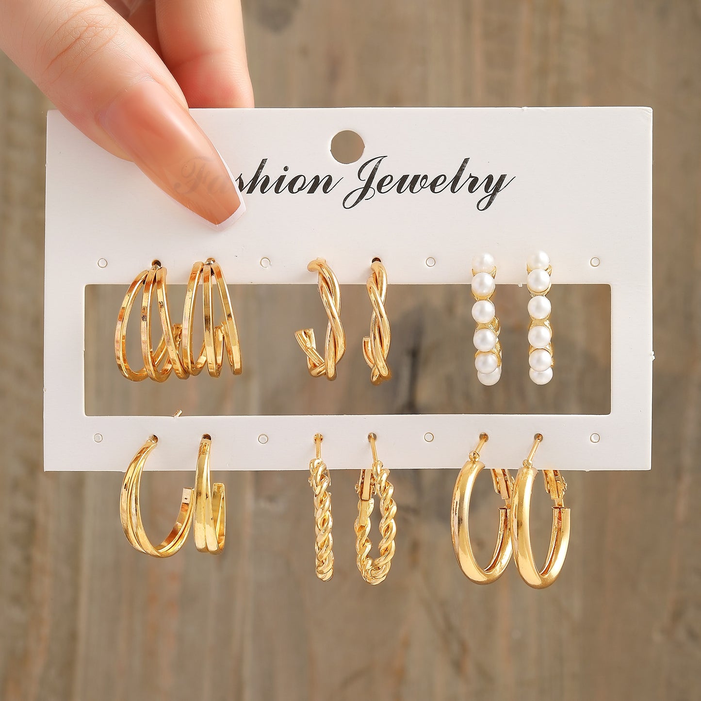 17KM Pearl Leopard Print Dangle Earrings Set Acrylic Gold Color Hoop Earrings for Women Butterfly Twist Earrings Trendy Jewelry