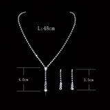 New Fashion Crystal Bride 2 Piece Set Rhinestone Wedding Dress Party Necklace Earring Set Women's High Grade Jewelry Gift