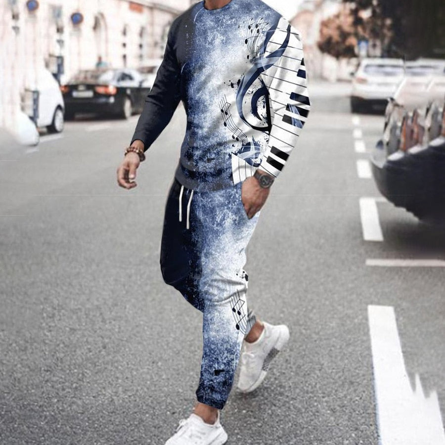 Autumn Tracksuit Men's Casual Sports Suit 3D Jogging