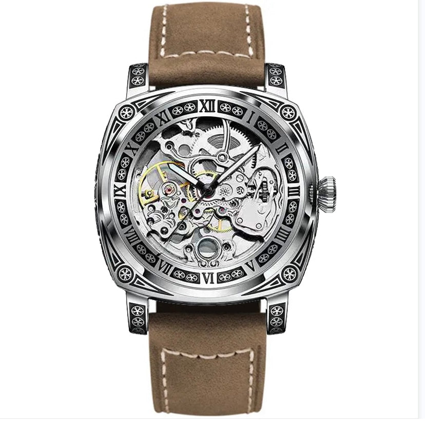 Authentic Brand Carved Watches Fully Automatic men watches Hollowed Fashion Mechanical Watches luxury MAN WATCH Reloj Hombre