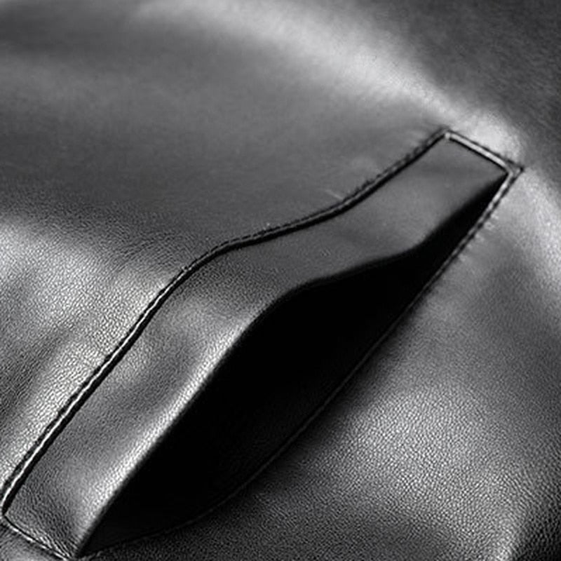 Men Leather Suit Jackets Men Slim Fit Fashion Leather Streetwear Casual Jackets Male Outerwear Coats