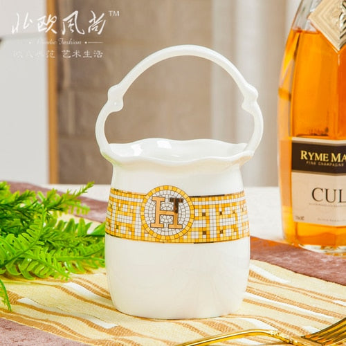 Free combination of high-end bone china single bowl dish Jingdezhen European luxury gilt edged tableware set