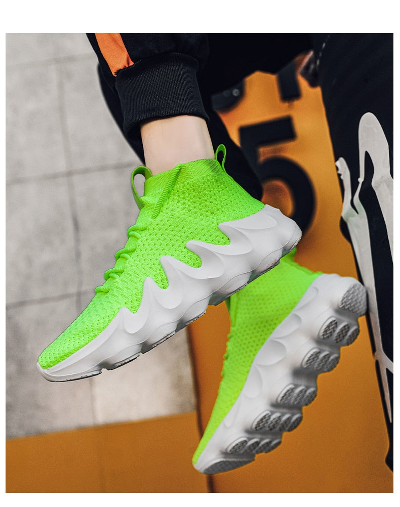 Unisex High Top Summer Casual Sneakes Chunky Breathable Men Outdoor Jogging Shoes Women Thick Sole Non-Slip Zapatillas New Color