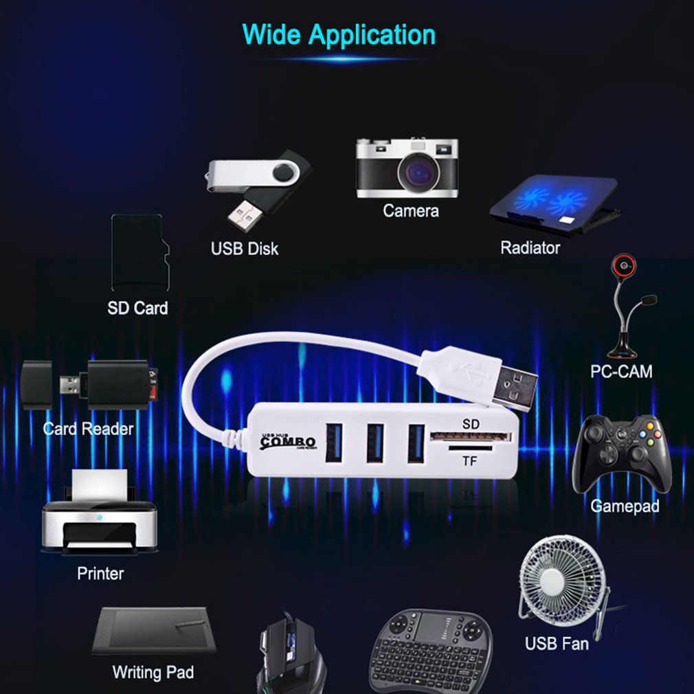 Mini USB Hub 2.0 Multi USB 2.0 Hub USB Splitter 3 Port Hub With TF SD Card Reader 6 Port 2.0 Hab Adapter For PC Accessories