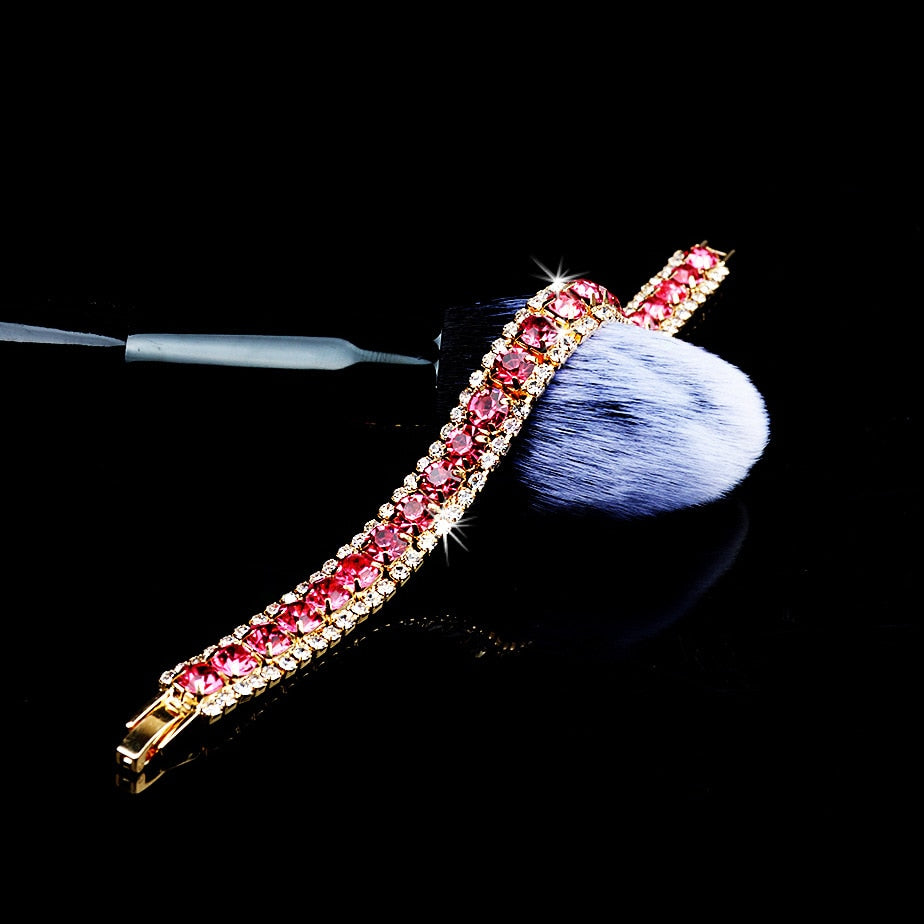 Pink Topaz Diamond Shaped Yellow Gold Filled Bracelets for Women Valentines Gift Wedding Fine Jewelry Wholesale