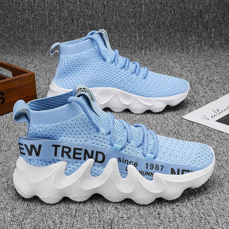 Unisex High Top Summer Casual Sneakes Chunky Breathable Men Outdoor Jogging Shoes Women Thick Sole Non-Slip Zapatillas New Color