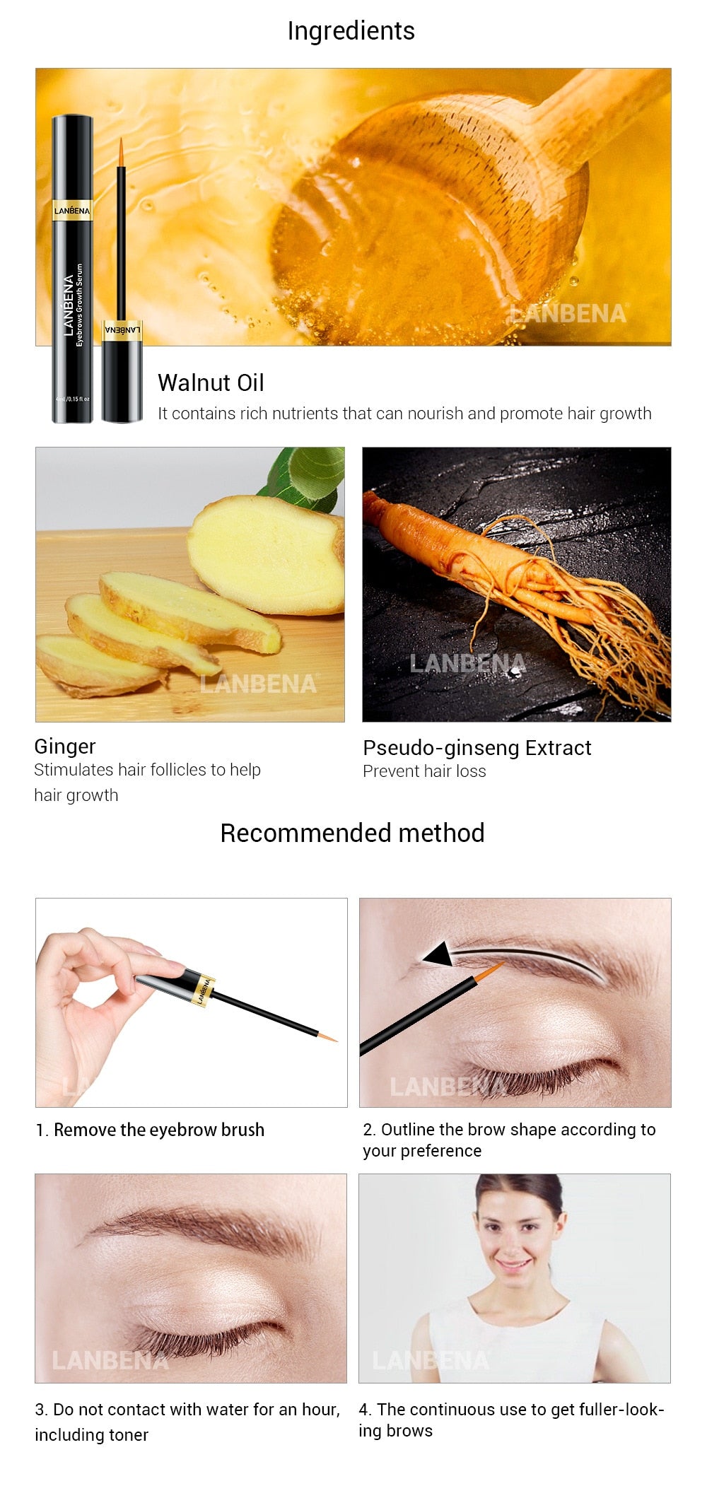 Eyebrow Growth Serum Fast Powerful Hair Growth Fuller Enhancer Eyelash Nourishing Liquid Eye Care