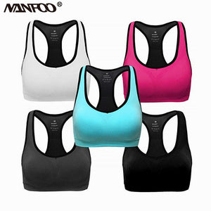Women Sports Bras Fitness Top Running Vest Yoga Bras Gym Mujer Padded Push Up Breathable Soutien Sport Full Cup Top Female