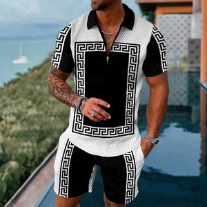 Summer Polo Shirts Shorts Set Men Luxury Brand Male Clothing Short-Sleeved Tracksuit Streetwear Casual Social T Shirt Lapel Suit