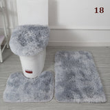 30Styles 3Pcs Plush Toilet Lid Cover Mat Set Anti Slip Anti-static Soft Bathroom Shower Carpets Wear-resistant Floor Rugs