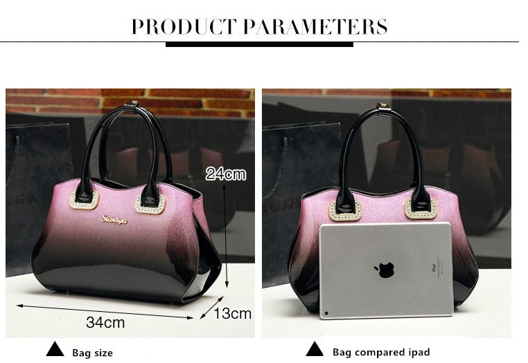 New arrival korean style simple pillow shoulder bags handbags women famous brands top handle bag patent leather messenger clutch