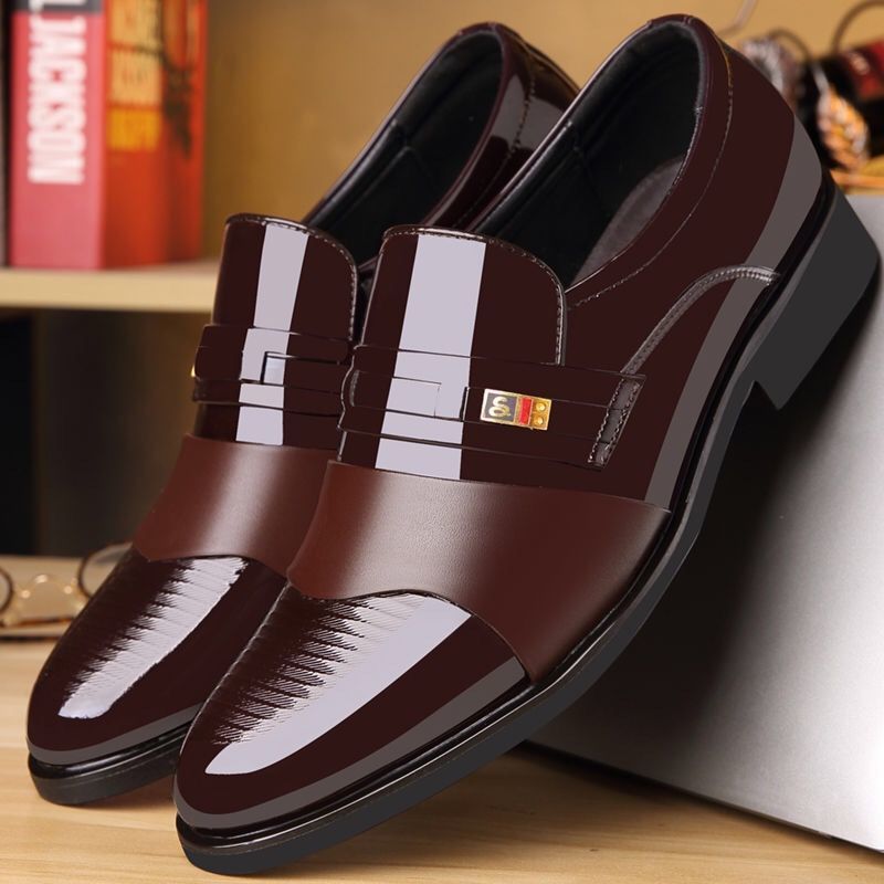 Men Dress Shoes Low Top Business Patent Leather Anti-Slip Oxford Breathable Fashion Spring New homme chaussure