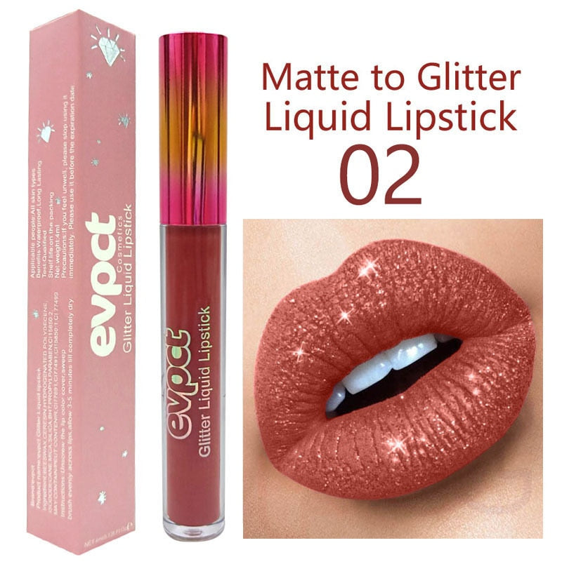 15 Colors Sexy Shimmer Diamond Glitter Lip Gloss Matte Liquid Lipstick Long Lasting Waterproof Pearl Velvet Lipgloss Lip Makeup