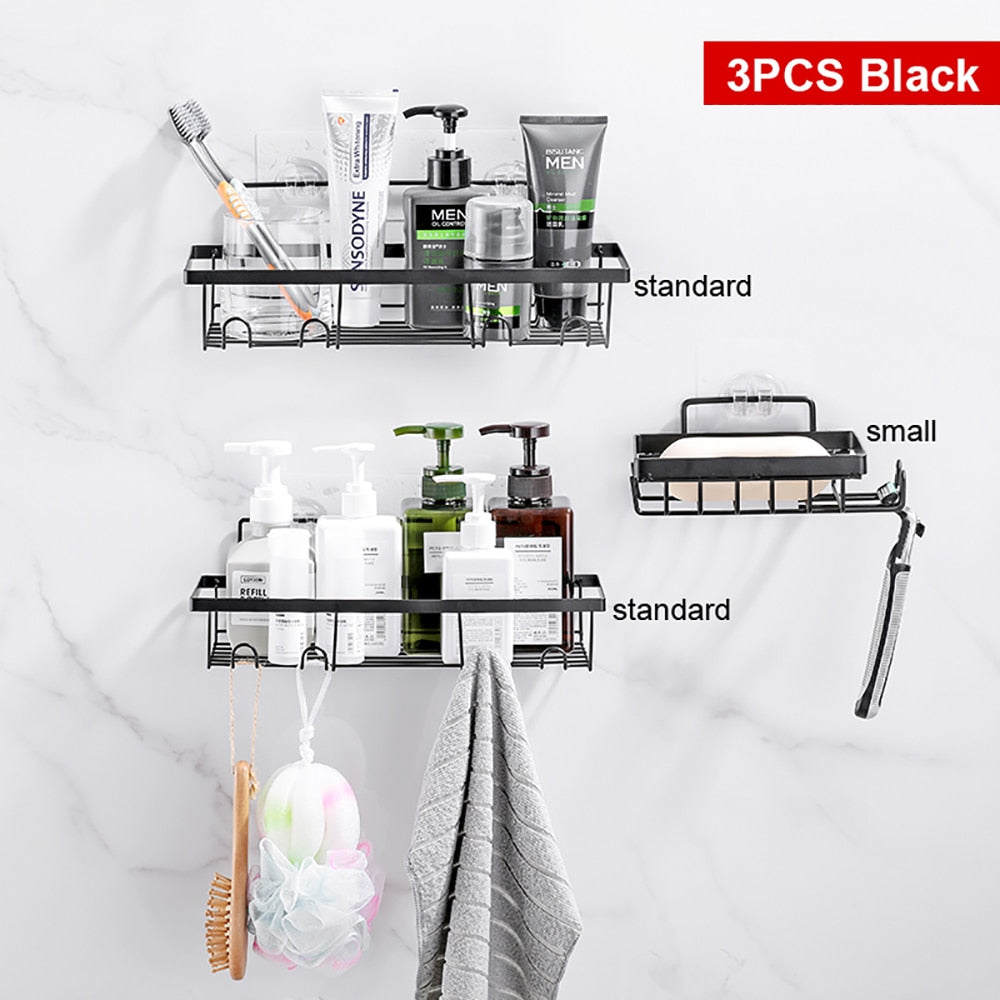 Bathroom Shelf Kitchen Organizer Shelves Corner Frame Iron Shower Caddy Storage Rack Shampoo Holder For Bathroom Accessories