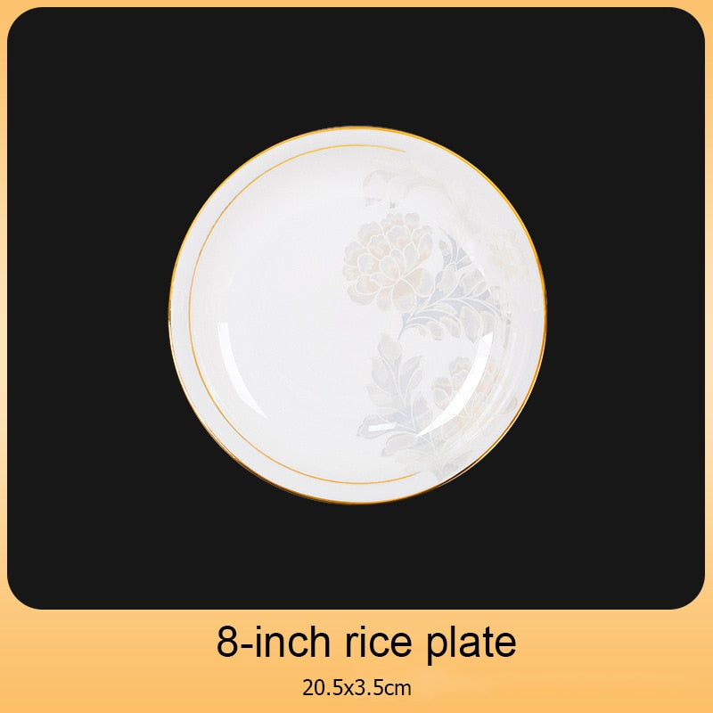 Dinning Table Plate Sets Food Ceramic Luxury Salad Porcelain Plates Dinner Sets Serving Aparelho De Jantar Dinnerware