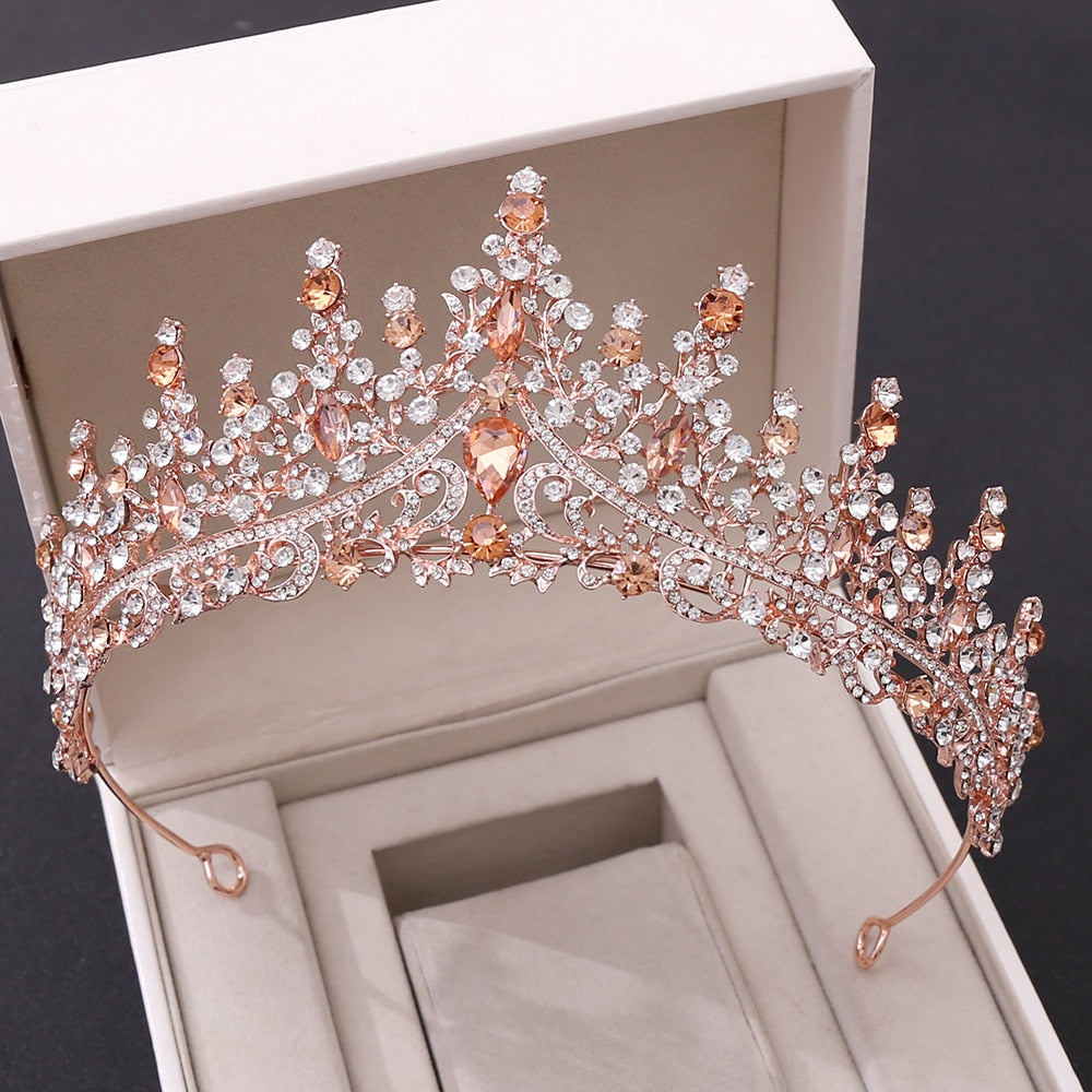 Crystal Bridal Wedding Tiaras and Crowns Bridal Hair Accessories Wedding Hair Jewelry Rhinestone Tiara Bride Headpiece