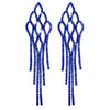 Hesiod Silver Color Women Earrings Full Crystal Long Tassel Leaf Star Pendant Earrings for Wedding Romantic Christmas Gifts