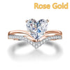 Delicate Silver Color White Zircon Stones Heart Rings for Women Fashion Bridal Engagement Wedding Ring Set Jewelry Gift