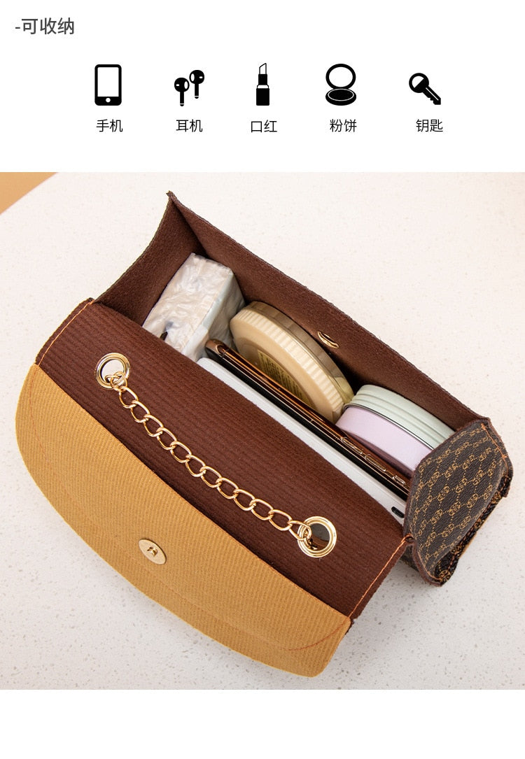 Women's Bag Contrast Color Leather Tassel Small Square Shoulder Casual Phone Bag Crossbody Luxury Designer Bag Purses Handbags