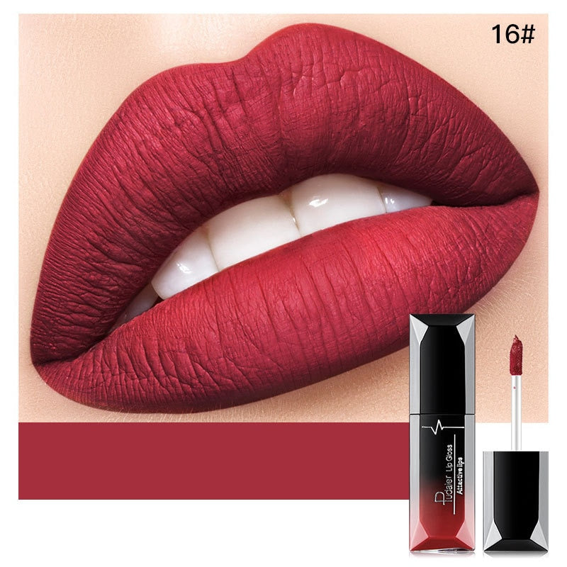 Nude Matte Liquid Lipsticks Waterproof Long Lasting Chocolate Lip Gloss Sexy Red Velvet Lip Tint Women Makeup Cosmetics