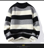 High End Men's Winter Sweater Pullover Clothing Korean Classic Multicolor stripe New O Neck Anti-pilling Handsome Casual 2022