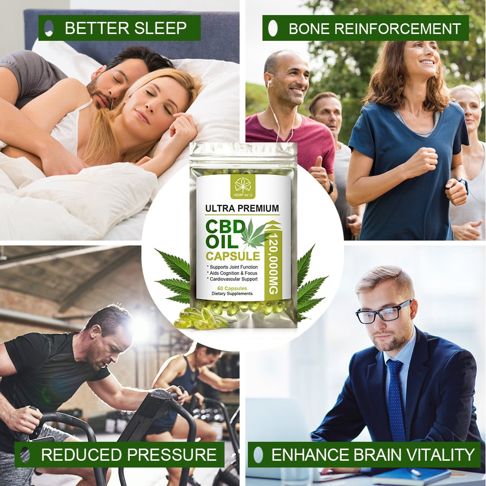 HFU Capsules Pain Relief Stress& Anxiety Relief Pain Relax Body Soothe Nerves Help Sleep Improve Insomnia Health care product